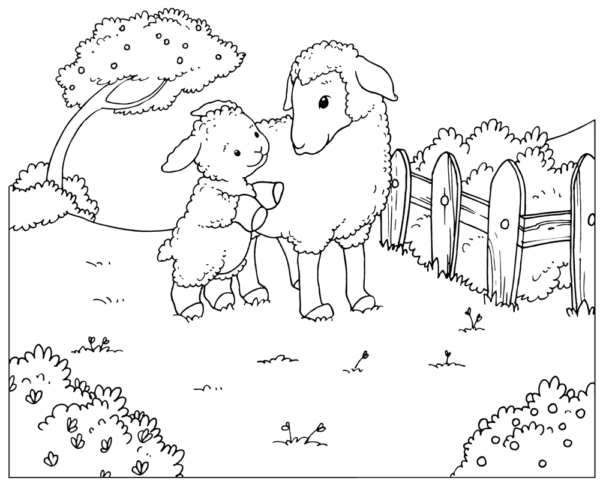 22 dessins de moutons dans le champ