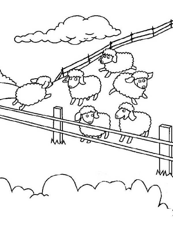 24 dessin de moutons dans le champ