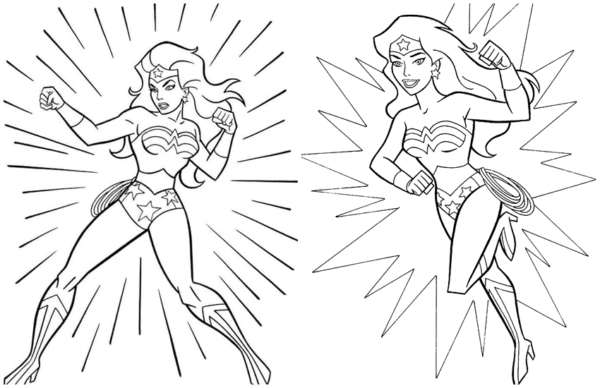 9 coloriages Wonder Woman à imprimer
