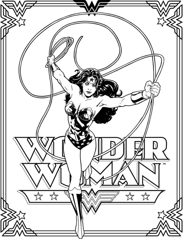 36 Affiche Wonder Woman à colorier