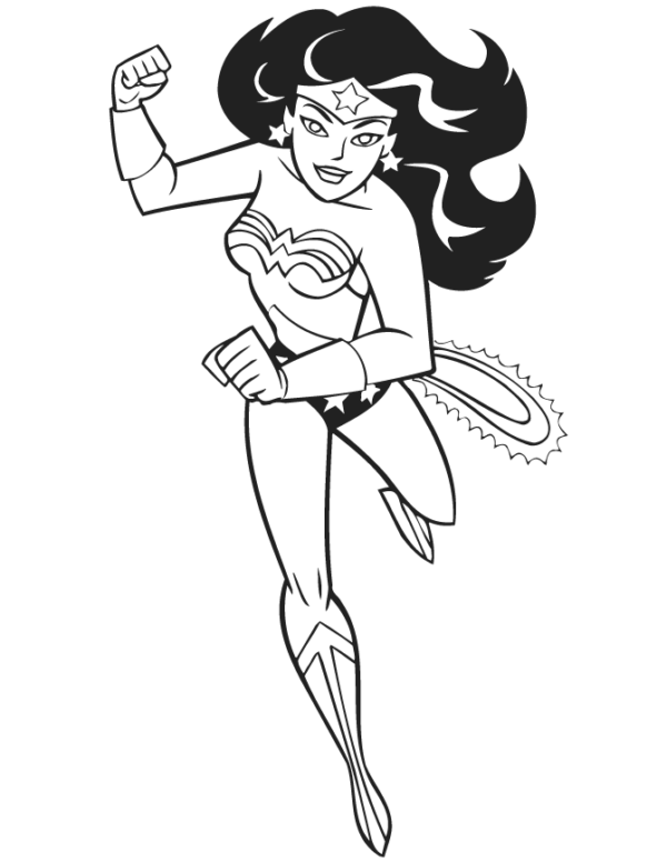 32 dessin Wonder Woman qui court