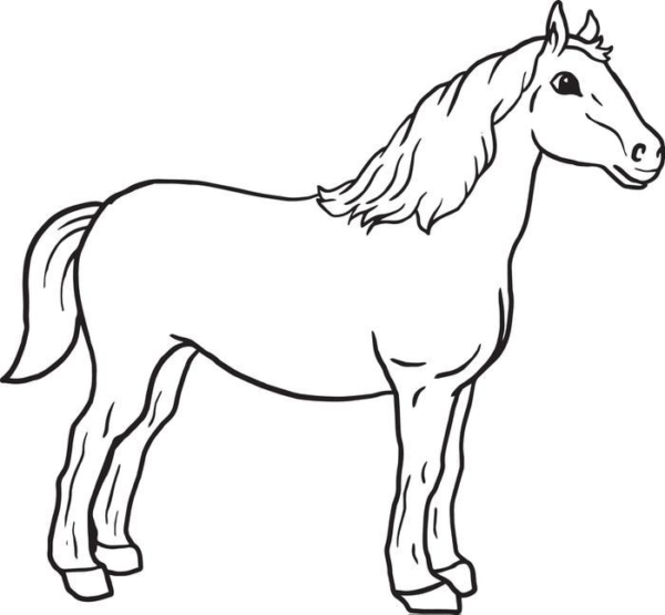 1 dessin de cheval simple à peindre