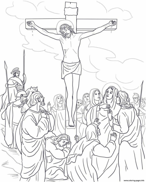 5 Coloriage - Jésus crucifié