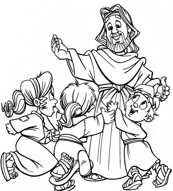 13 dessins gratuits de Jésus avec des enfants
