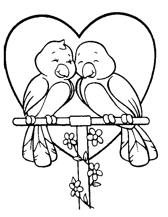 10 coloriages de couples d'oiseaux
