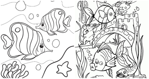45 coloriages de poissons nageurs à imprimer et colorier