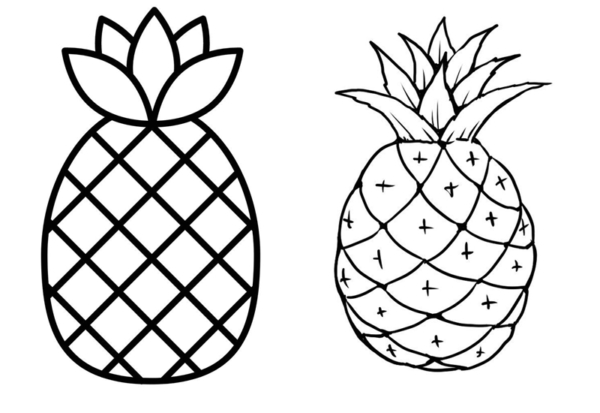 10 motifs simples d'ananas à imprimer gratuitement