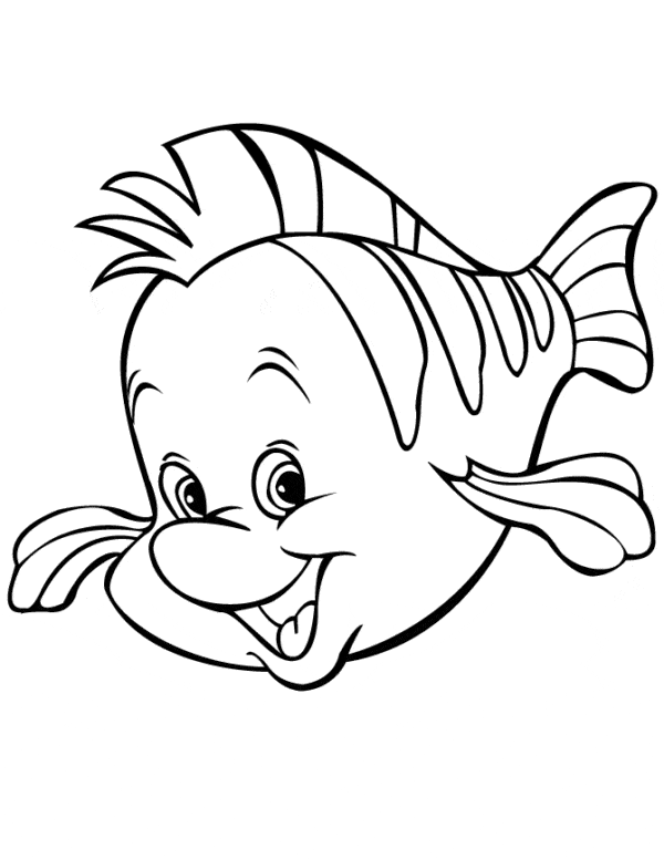 5 coloriages de poisson Ariel