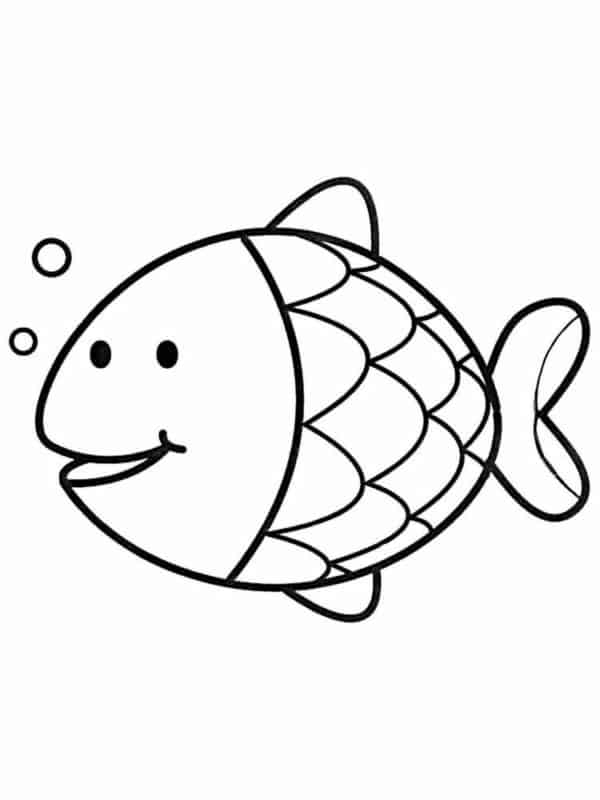 1 dessin de poisson simple à imprimer gratuitement