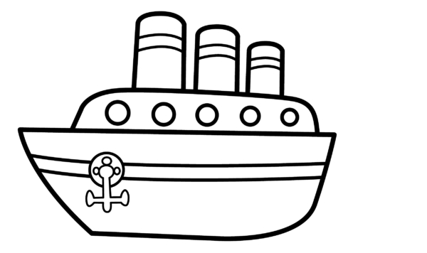 1 coloriage de bateau simple