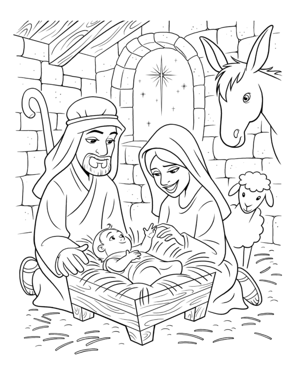 3 Coloriage de la naissance de Jésus