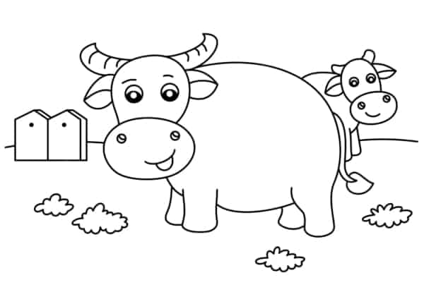 7 jolis coloriages de bœufs