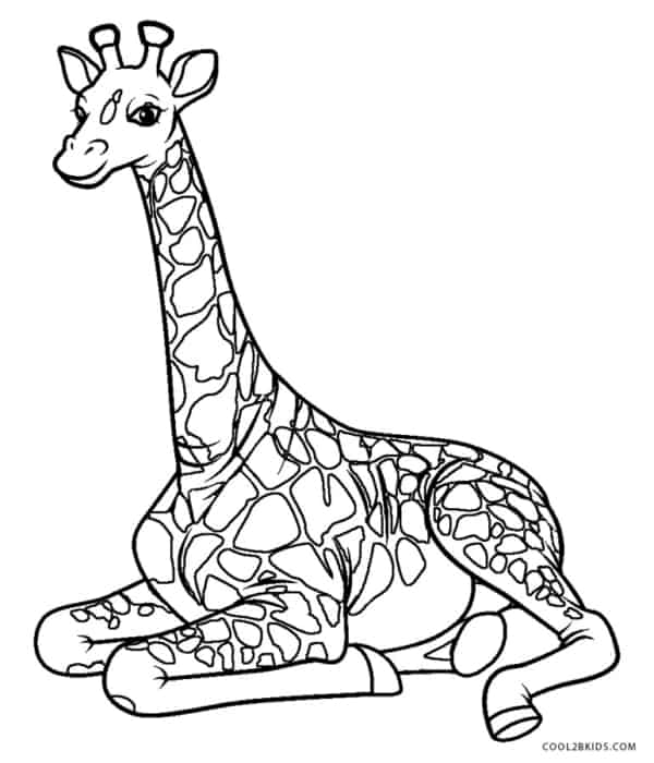 Coloriage 29 girafe assise à imprimer