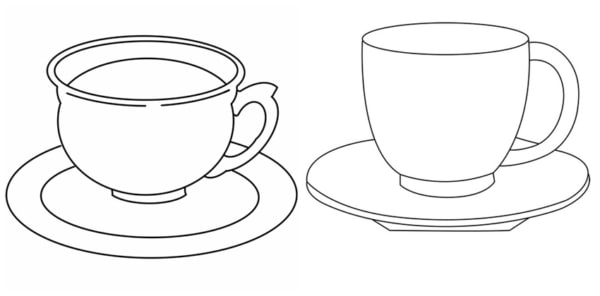 Coloriages 26 tasses avec soucoupes