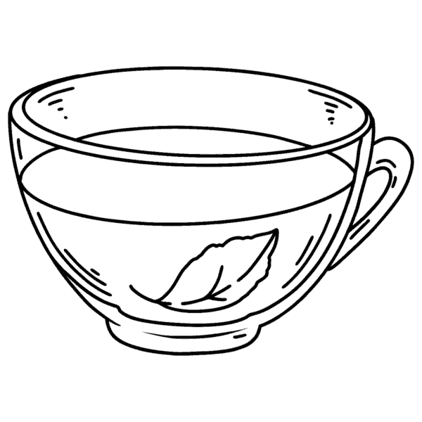 32 tasses de thé à colorier