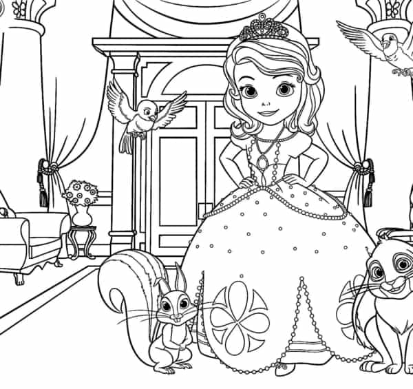 16 coloriages de la princesse Sofia avec des animaux