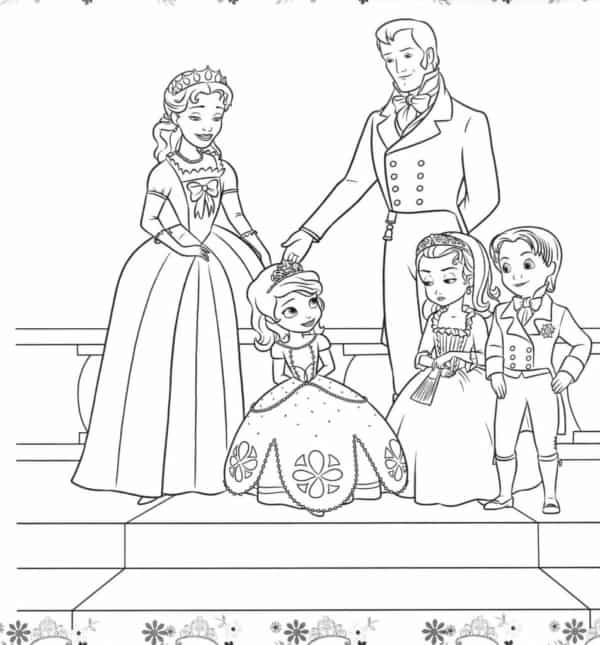 45 princesse Sofia dessinant avec sa famille