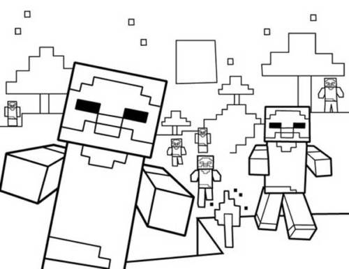 coloriage minecraft 12