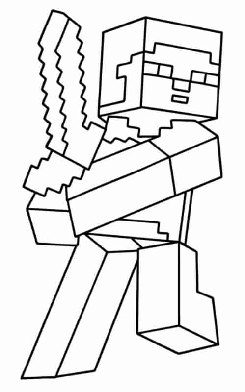 coloriage minecraft 3