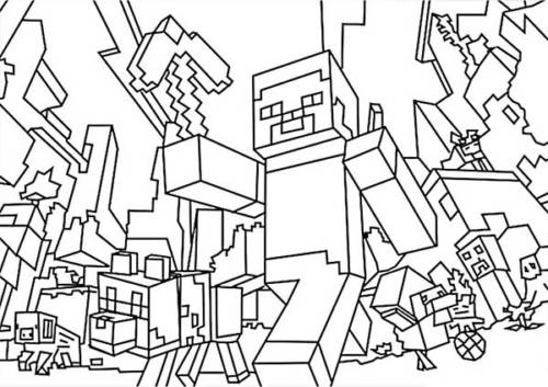 coloriage minecraft 9