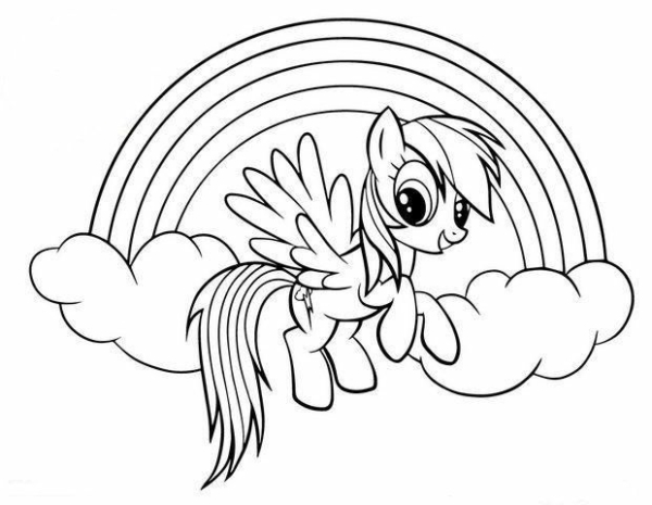 23 Dessin de mon petit poney avec arc-en-ciel