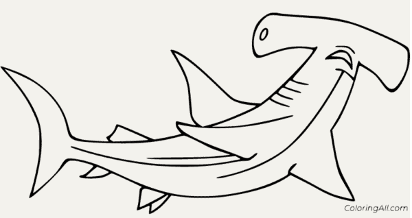 Coloriage requin marteau 7