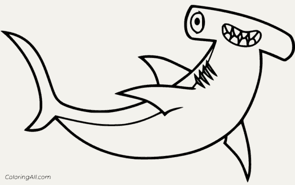 Coloriage requin marteau 10