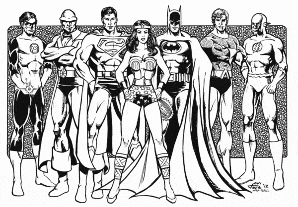 Coloriage - Affiche de la Justice League