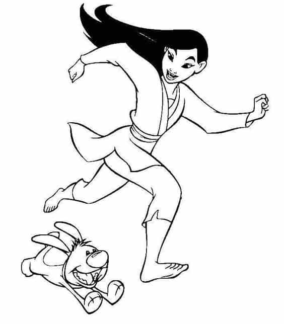 Coloriage Doggy et Mulan police Pinterest