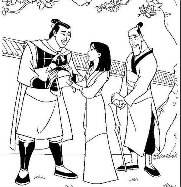 Mulan avec son père et le coloriage général Pinterest Source