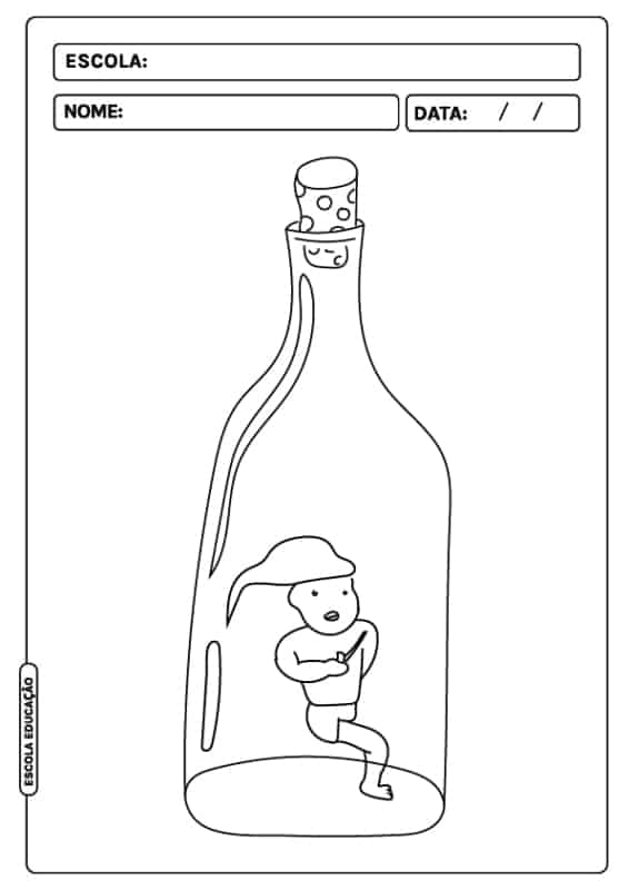 40 dessins simples Saci dans la bouteille Escola Educacao