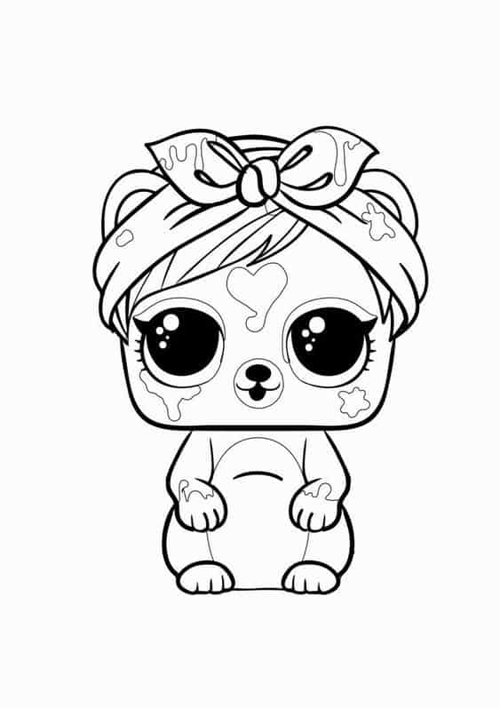 Modèle mignon d'animaux de compagnie Lol à colorier Source Pinterest