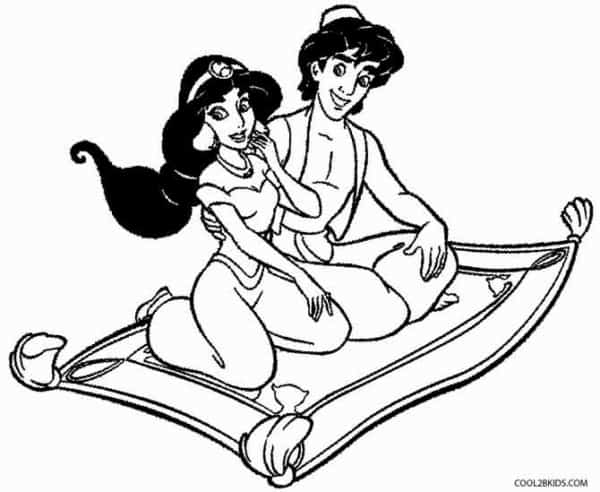9 motifs Jasmine et Aladdin sur le tapis Cool2bkids