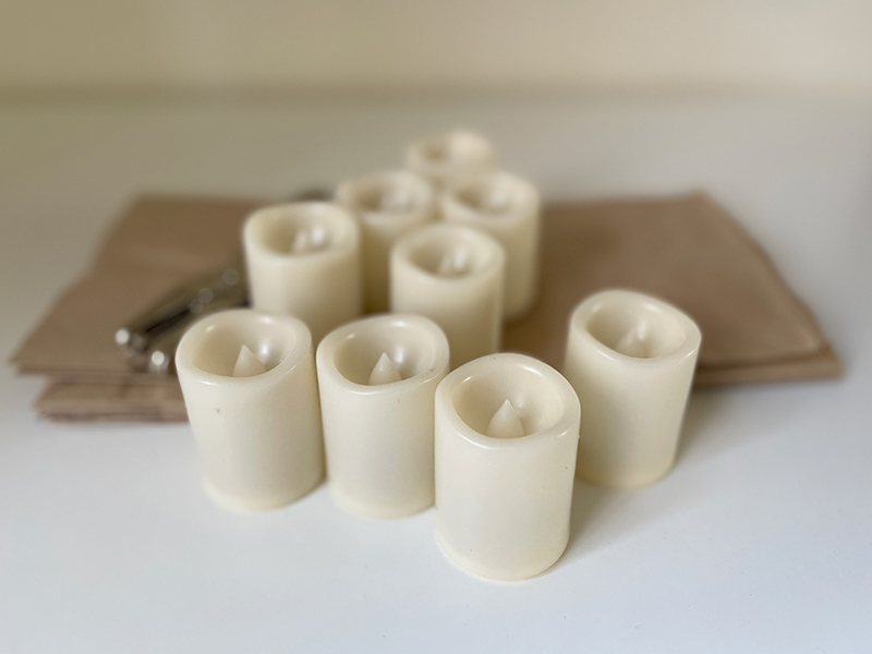 Bougies chauffe-plat à piles utilisées pour les luminaires en papier