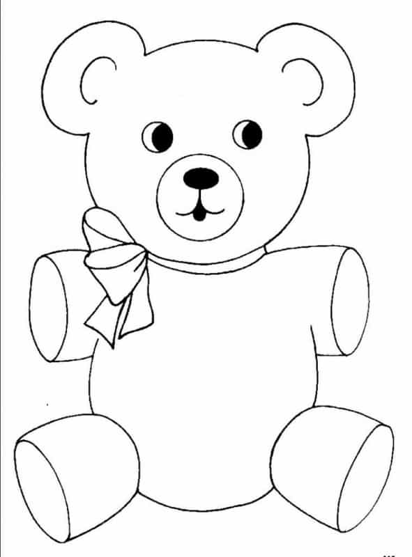 25 dessins d'ours en peluche simples à colorier Pinterest