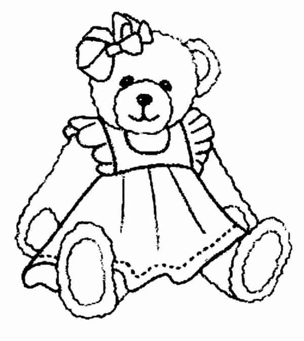 41 dessin d'un ours avec une robe à colorier Pinterest