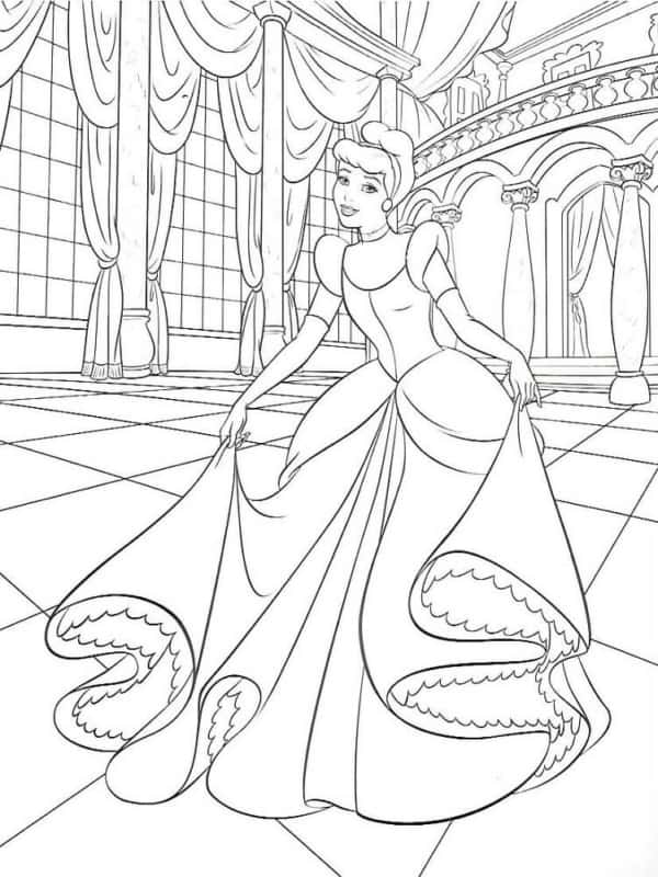 20 Coloriage Cendrillon au bal ScribbleFun