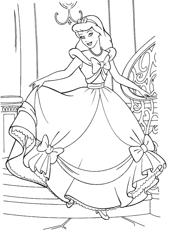 21 dessins gratuits Cendrillon au bal Coloriages à imprimer