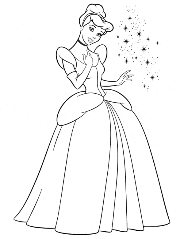7 dessins de Cendrillon faciles à colorier AZ Coloriage