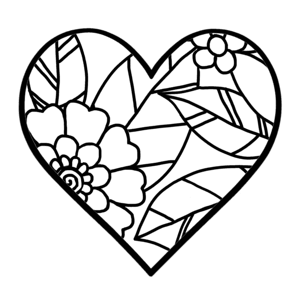 20 mandala coeur avec fleurs coloriage Underbart skapad