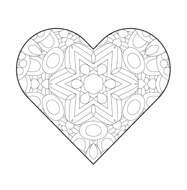 22 mandala coeur à imprimer gratuitement Pinterest