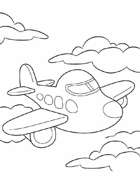 coloriage de dessin d'avion