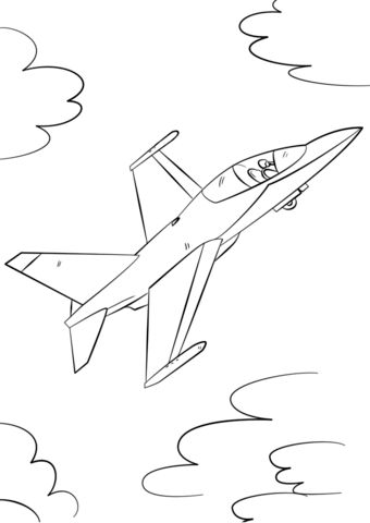 dessin d'avion à colorier