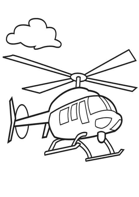 hélicoptère à colorier