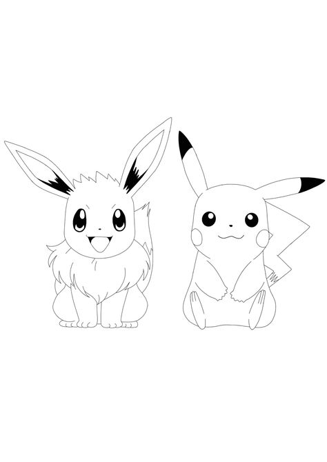 Idées de coloriage Pikachu et Évoli