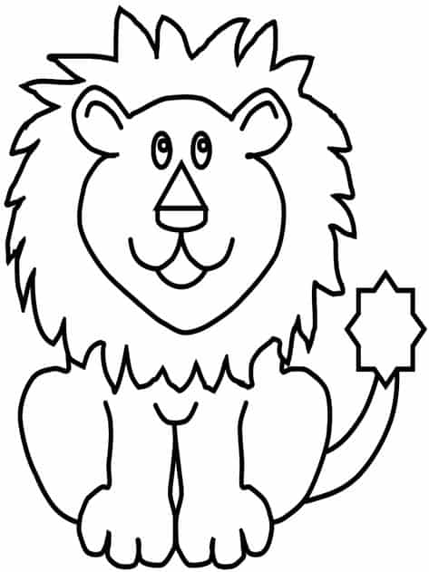 dessin de lion amusant