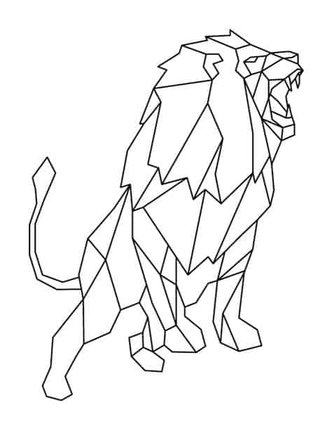 lion géométrique