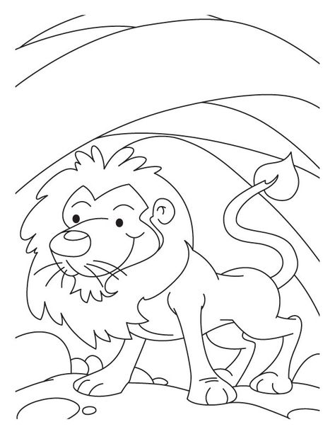 lion à colorier amusant