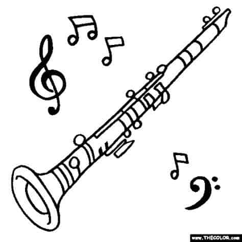 clarinette avec note de musique