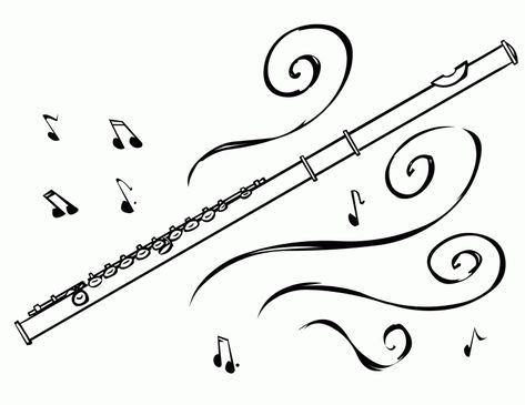 flûte avec des notes de musique